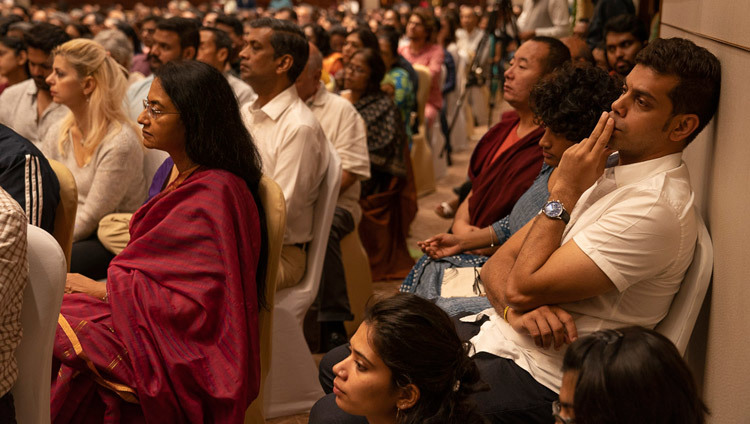Một số trong số hơn 1000 người tham dự cuộc hội đàm của Thánh Đức Đạt Lai Lạt Lạt Ma ở Bengaluru, Karnataka, Ấn Độ vào 12 tháng 8, 2018. Ảnh: Tenzin Choejor