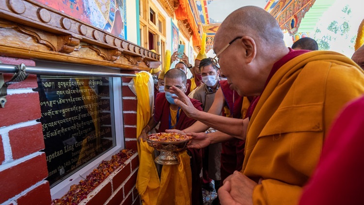 Thánh Đức Đạt Lai Lạt Ma khánh thành trung tâm học tập mới tại Tu viện Thupstanling ở Diskit Tsal, Leh, Ladakh, UT, Ấn Độ vào ngày 23 tháng 8, 2022. Ảnh của Tenzin Choejor